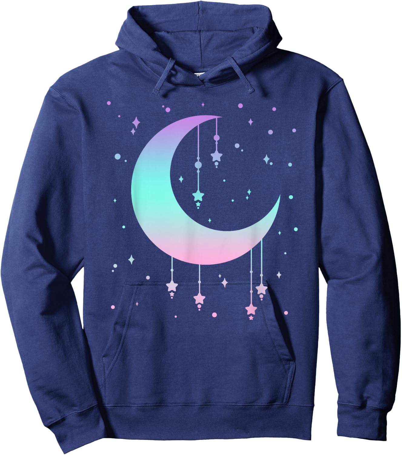 Pastel Moon Kawaii Pastel Goth Hoodie - Hoodie | Navy