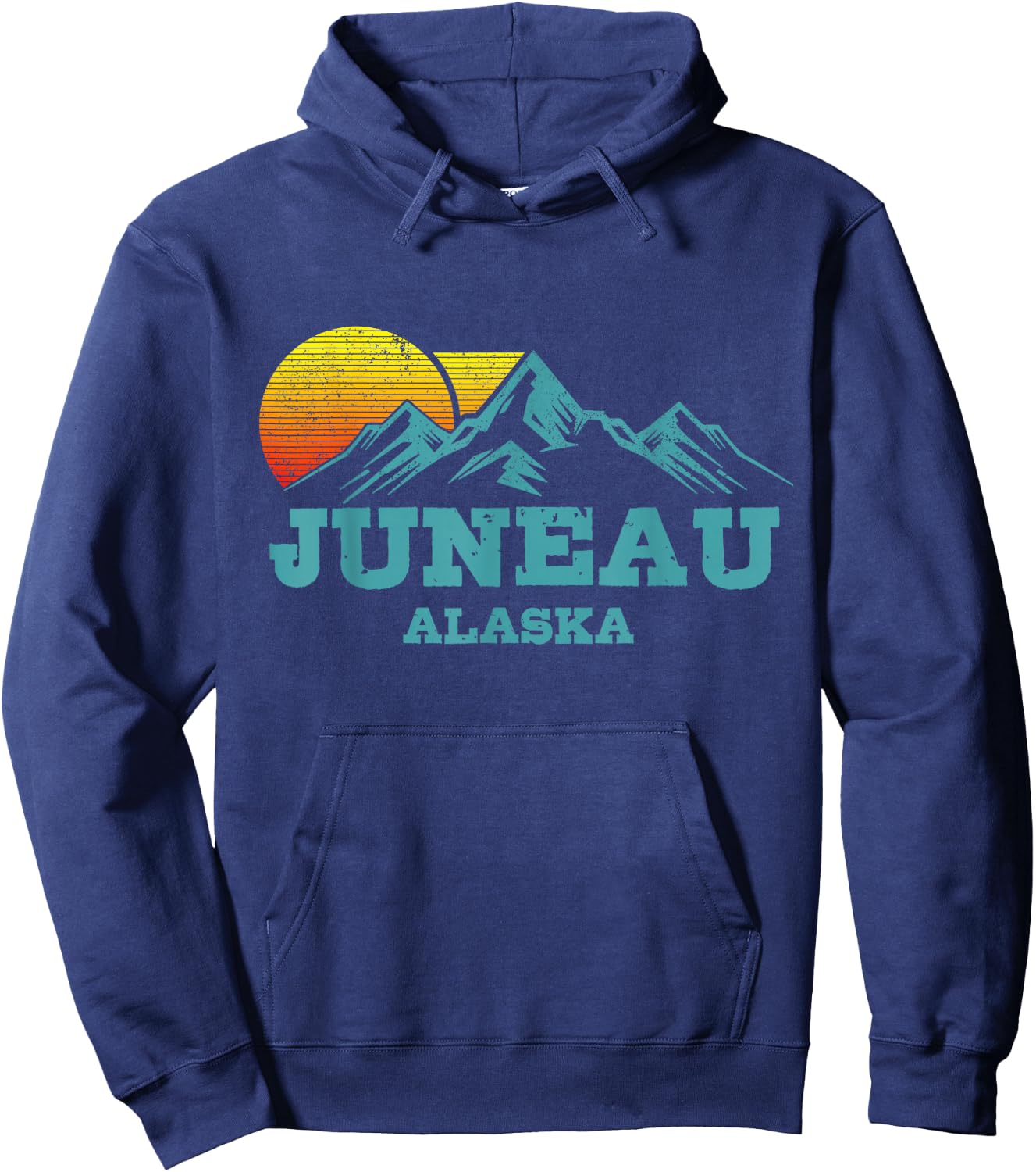 Juneau Alaska Vintage Souvenir Hoodie - Hoodie | Navy