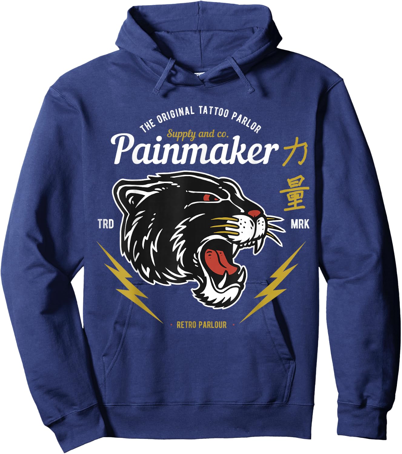 Retro Tattoo Parlor Oldschool Panther Head Hoodie - Hoodie | Navy