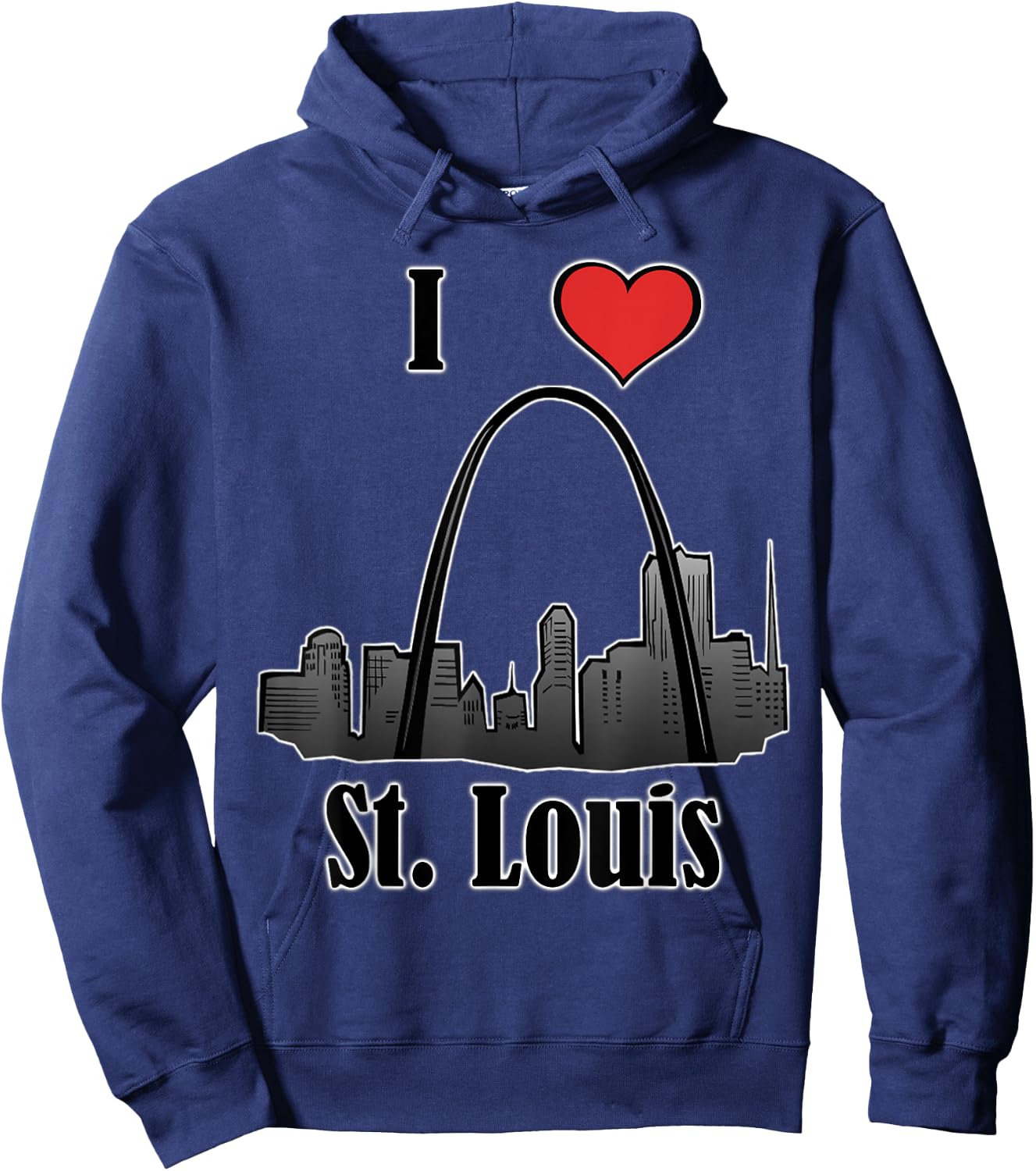 I Love St.Louis Souvenir Gateway Arch Skyline Hoodie - Hoodie | Navy
