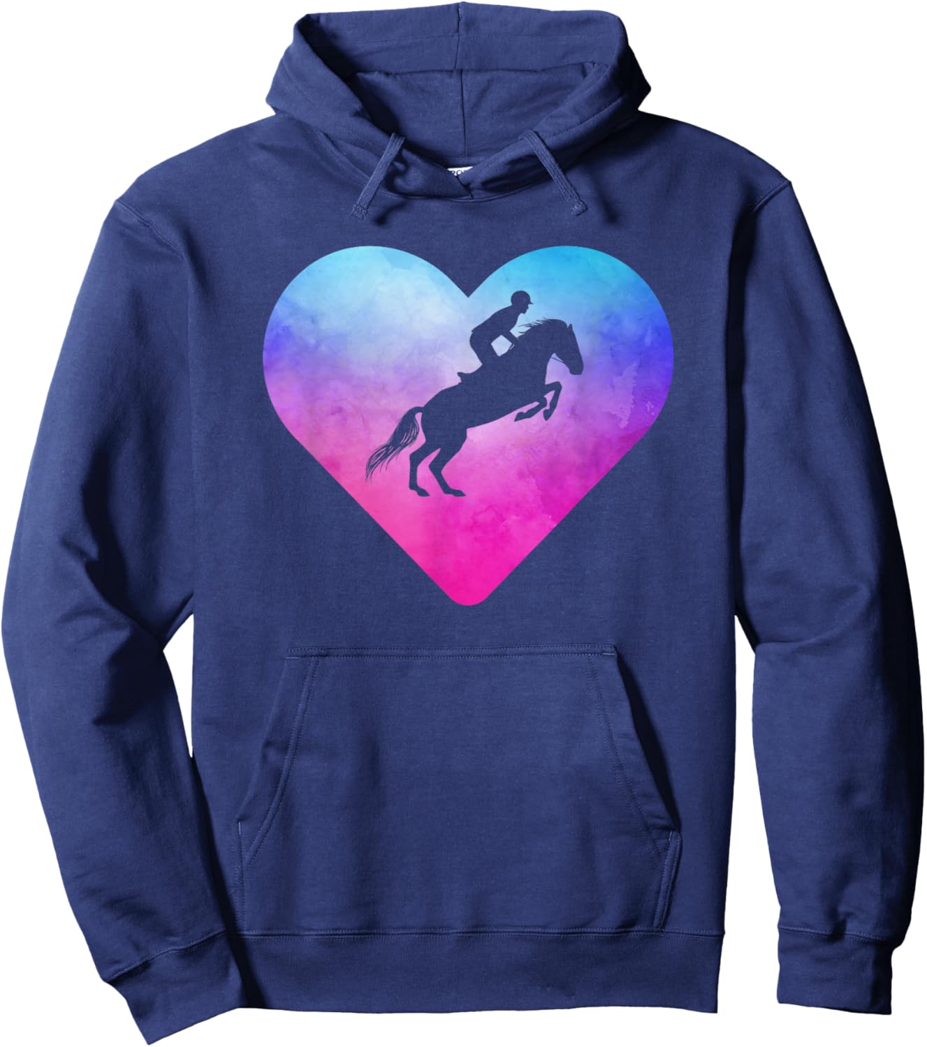 Women or Girls Show Jumping Horse Hoodie - Hoodie | Navy