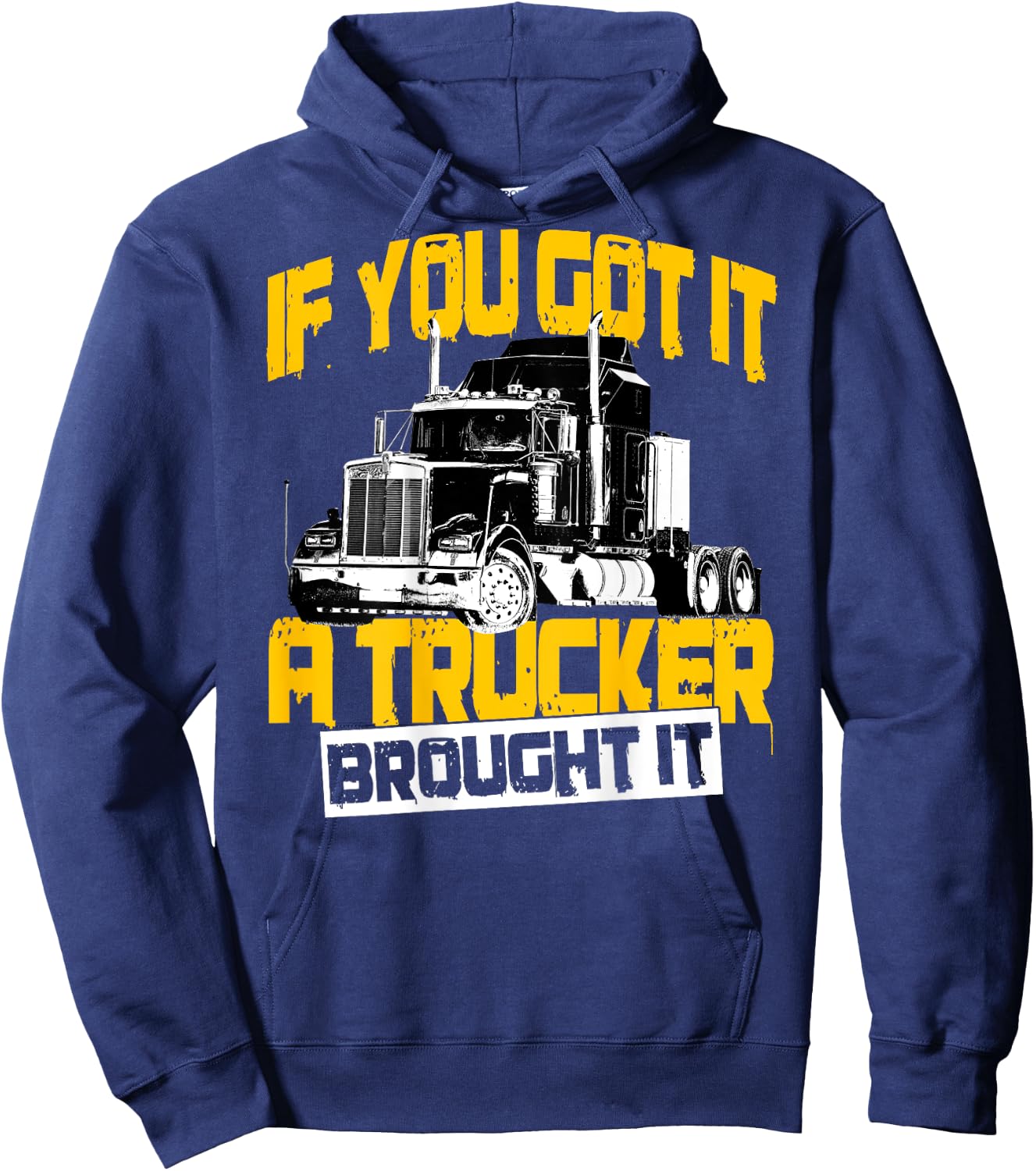 Trucker Gifts Design On Back Of Clothing Hoodie - Hoodie | Navy