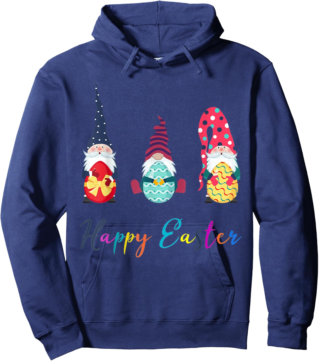 Bunny Egg Spring Girls Cute Gnome Easter Day Hoodie - Hoodie | Navy