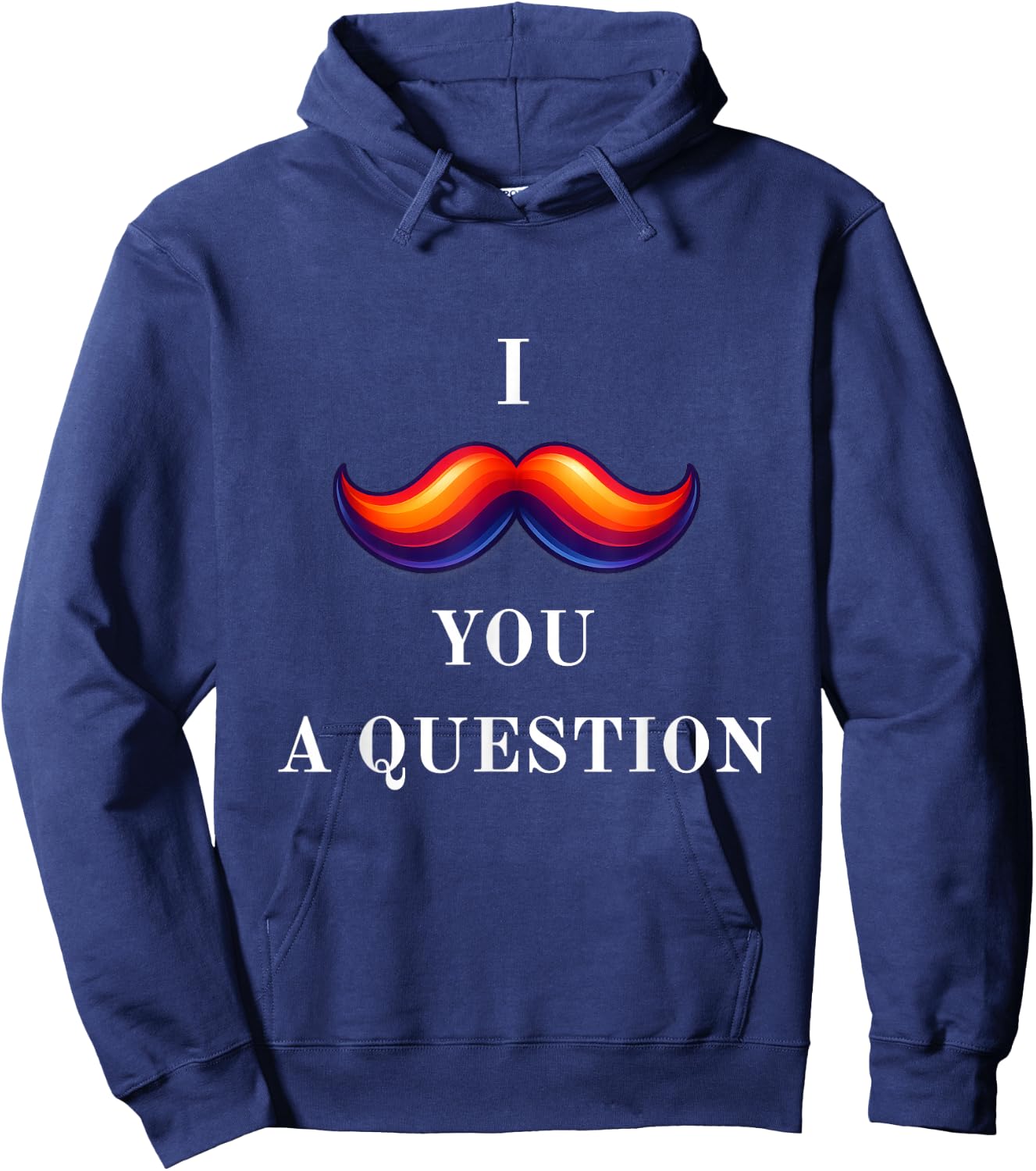 Mustache Question Hoodie - Hoodie | Navy