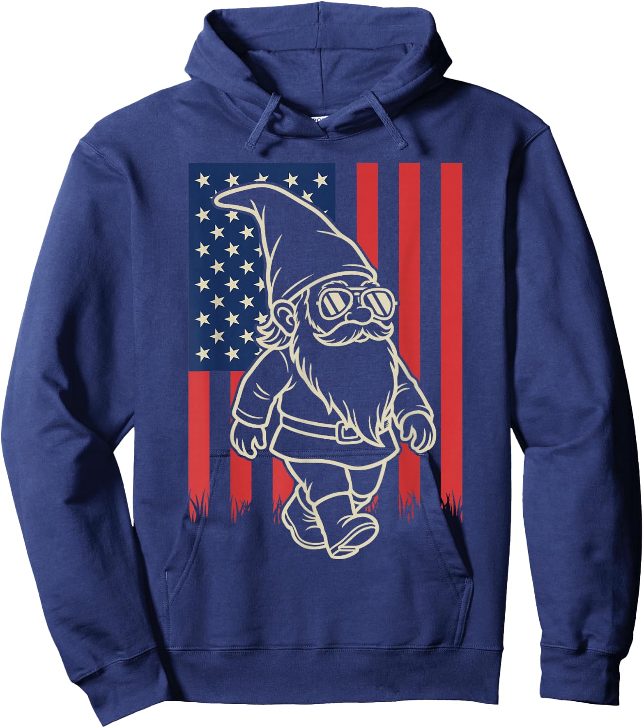 Funny Garden Gnome Lover Gardening 4th of July Hoodie - Hoodie | Navy