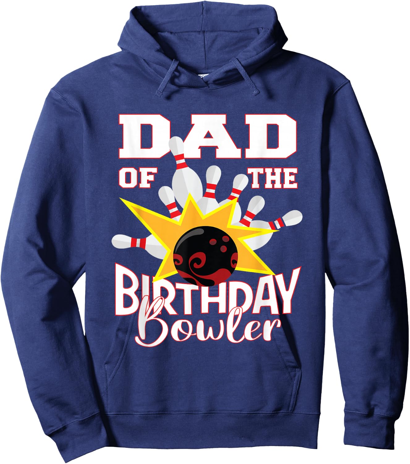 Dad Of The Birthday Bowler Kid Bowling Party Hoodie - Hoodie | Navy