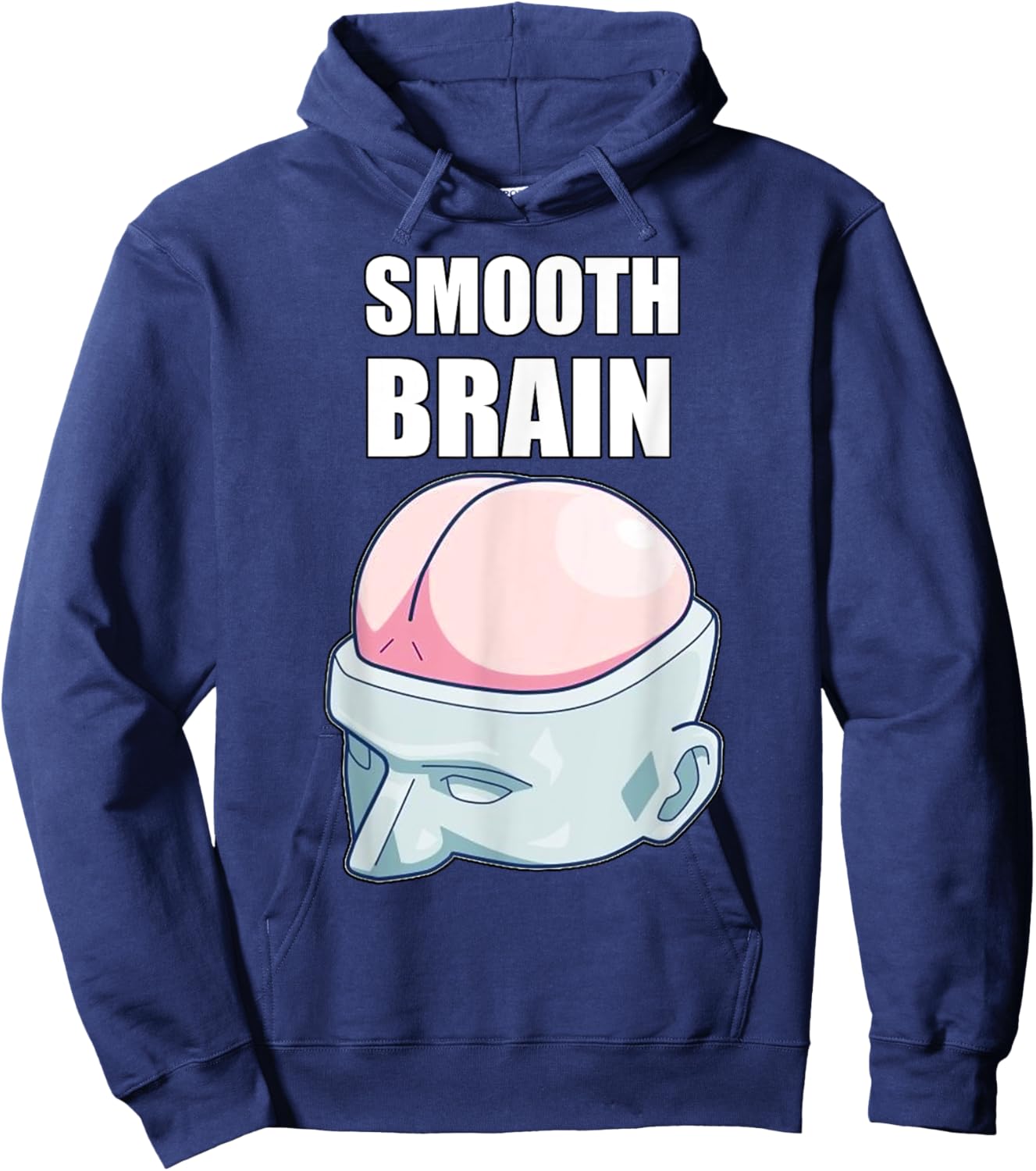 Smooth Brain - Funny Meme Gift Hoodie - Hoodie | Navy