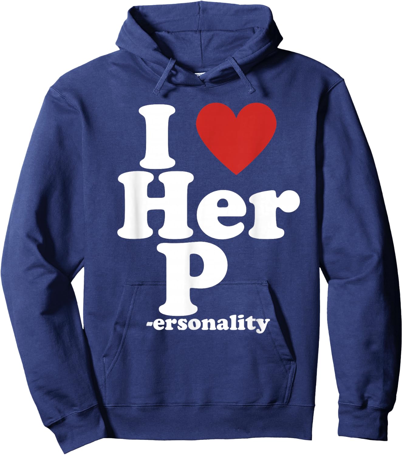 I Love His D- Love Her P- Funny Matching Couple Hoodie - Hoodie | Navy