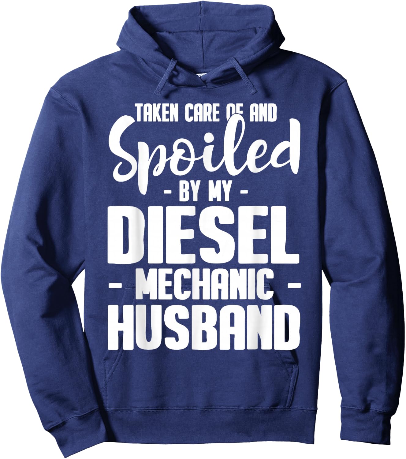 Diesel Mechanic Wife Taken Care Of Husband Hoodie - Hoodie | Navy