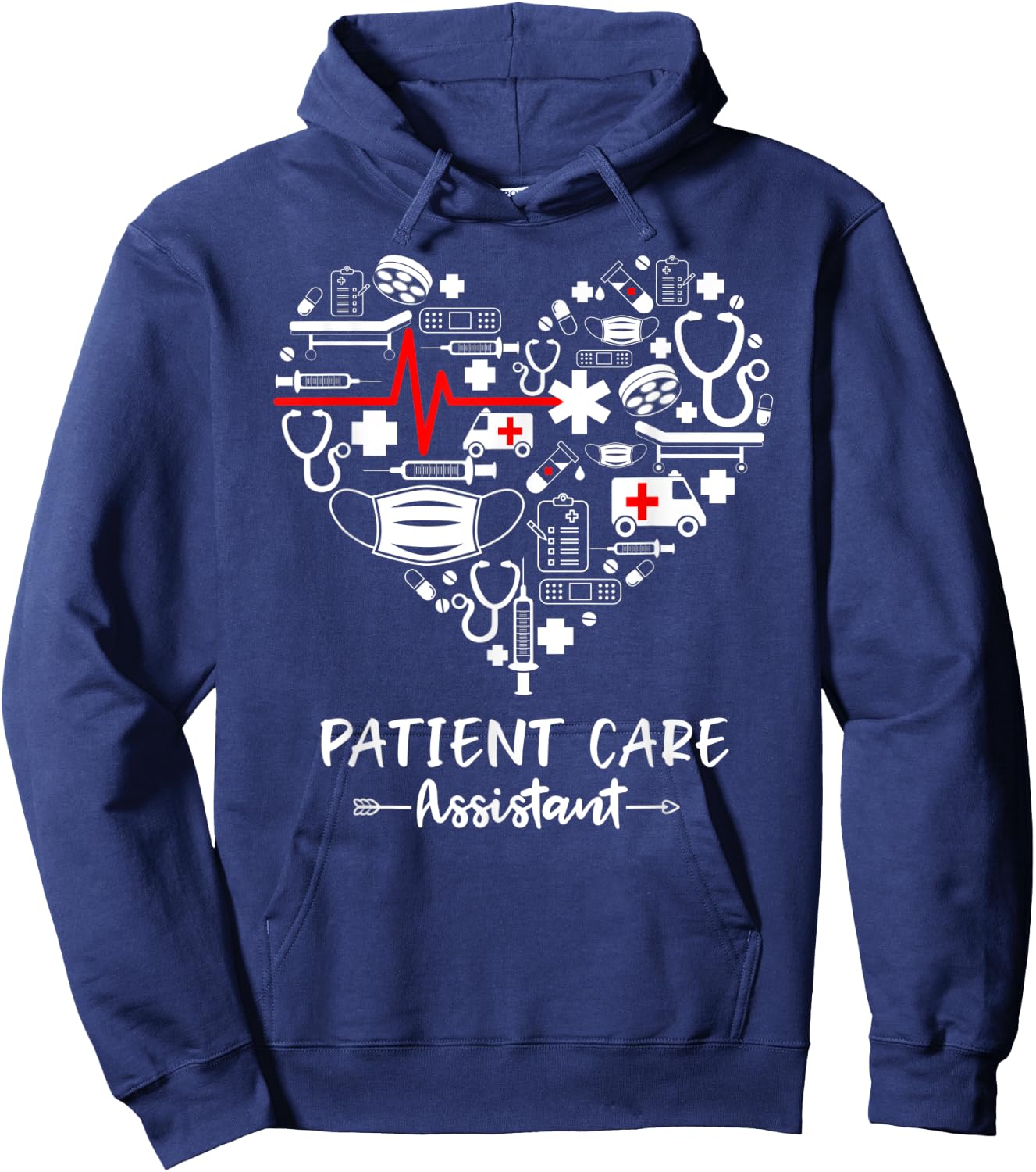 Patient Care Assistant Life Heart Funny PCA Hoodie - Hoodie | Navy