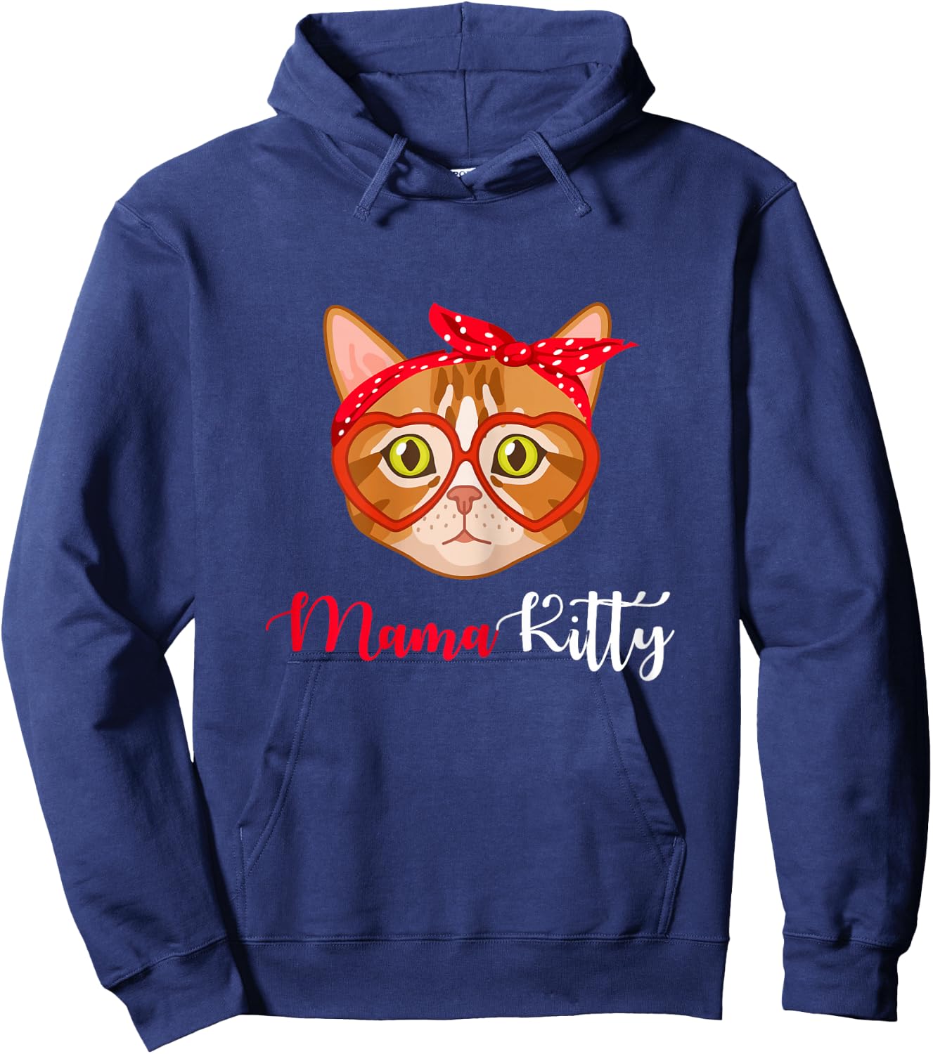 MamaKitty Cat Funny Mama Kitty Family Matching Hoodie - Hoodie | Navy
