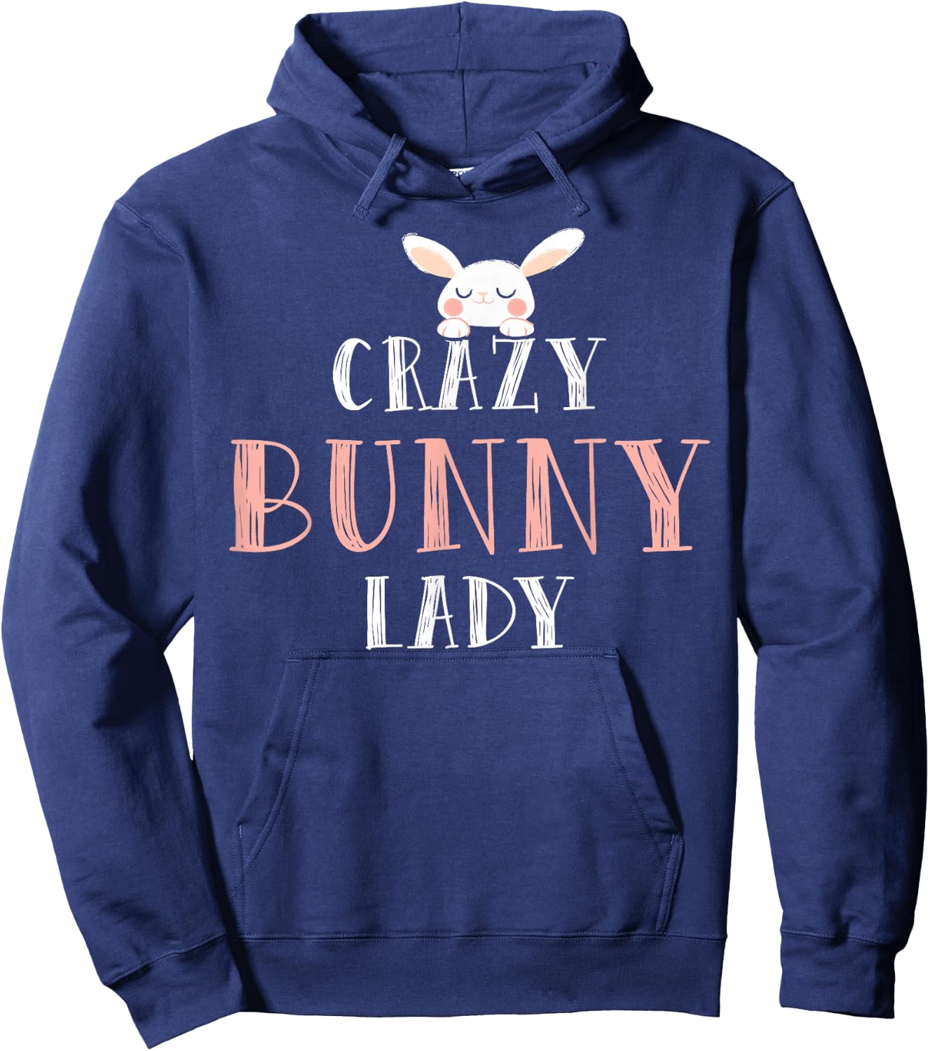 Crazy Bunny Lady - Rabbit Hoodie - Hoodie | Navy