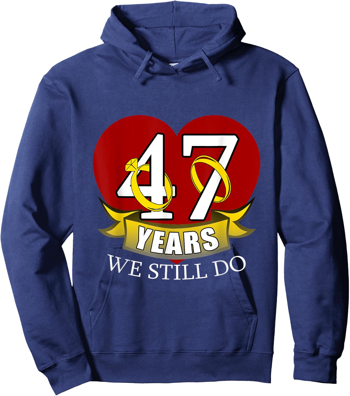 47 Year Wedding Anniversary Hoodie - Hoodie | Navy