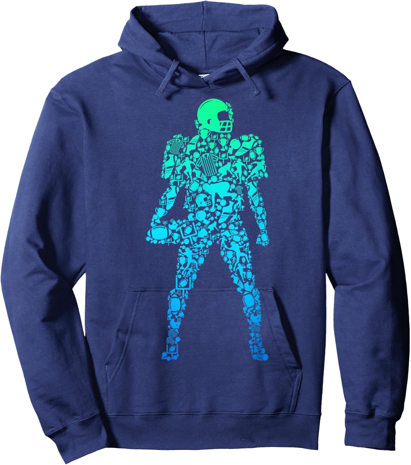 Football Player American Football Kids Boys Men Hoodie - Hoodie | Navy