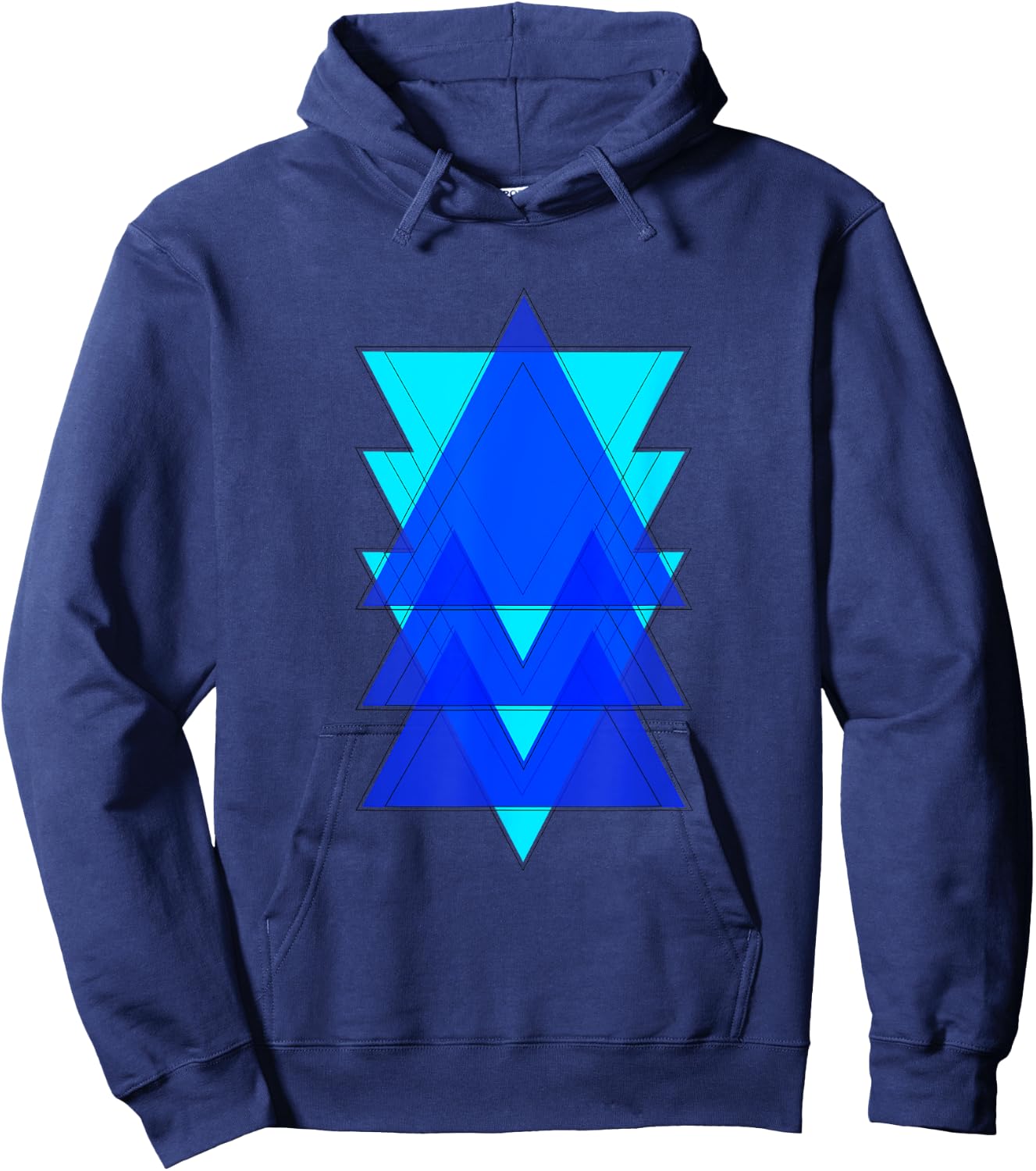 Triangle Pattern Design Hoodie - Hoodie | Navy