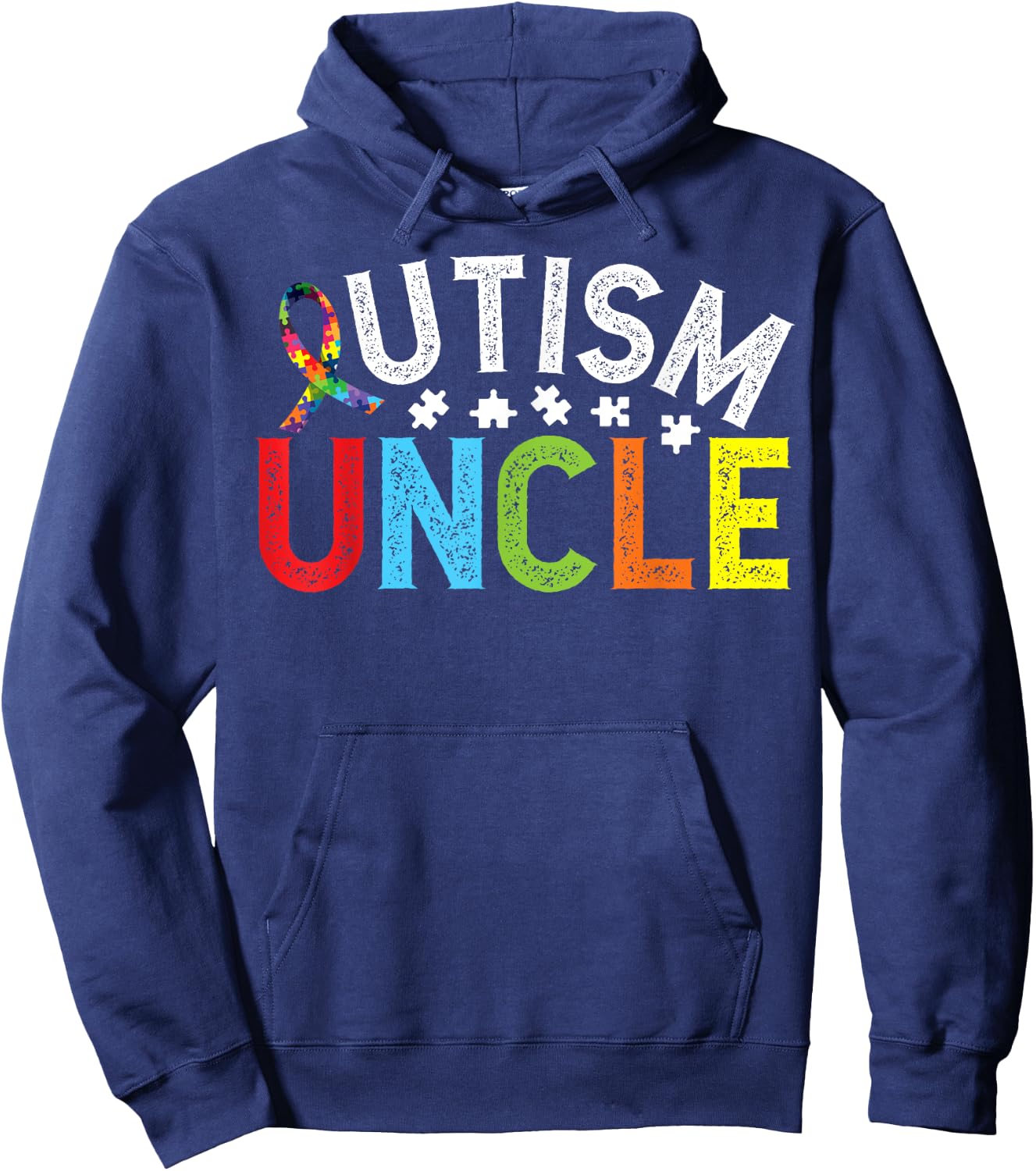 Proud Autism Uncle Autism Awareness For Uncle Hoodie - Hoodie | Navy