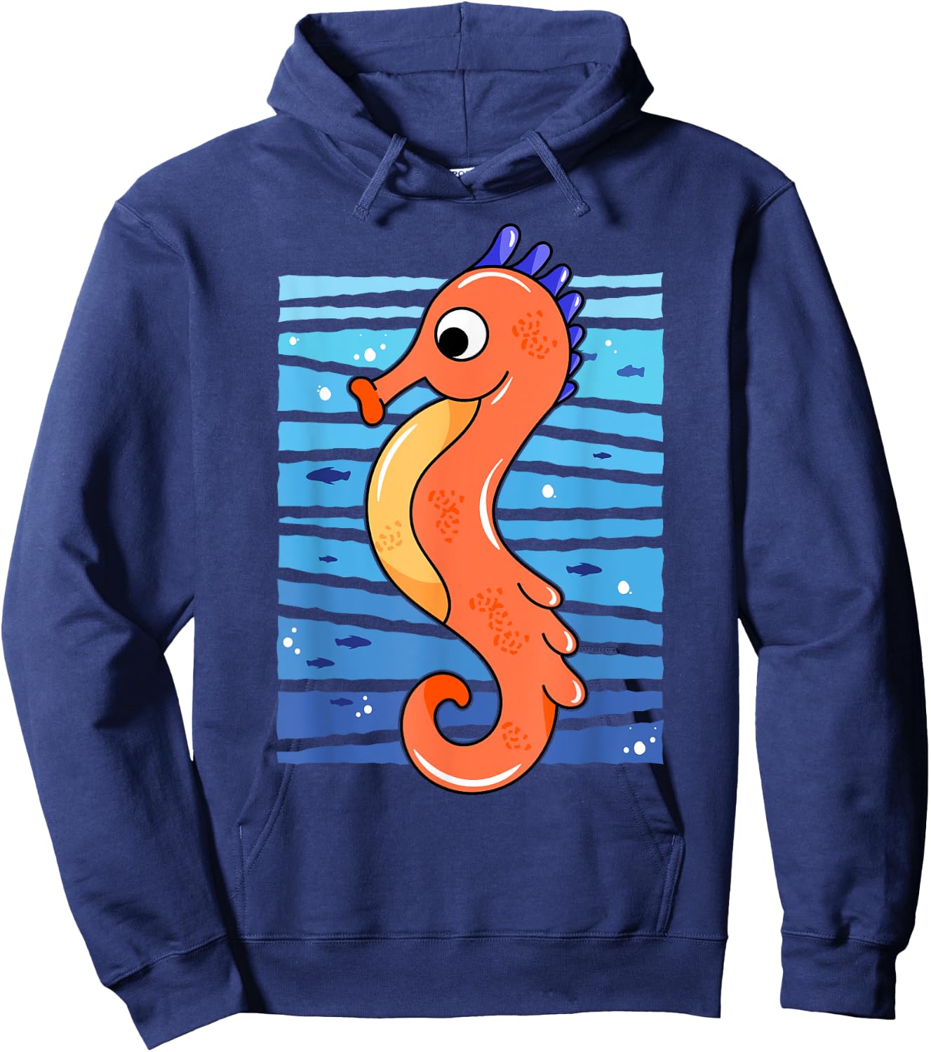 Seahorse Art I Cute Seahorse I Kids Seahorse Hoodie - Hoodie | Navy