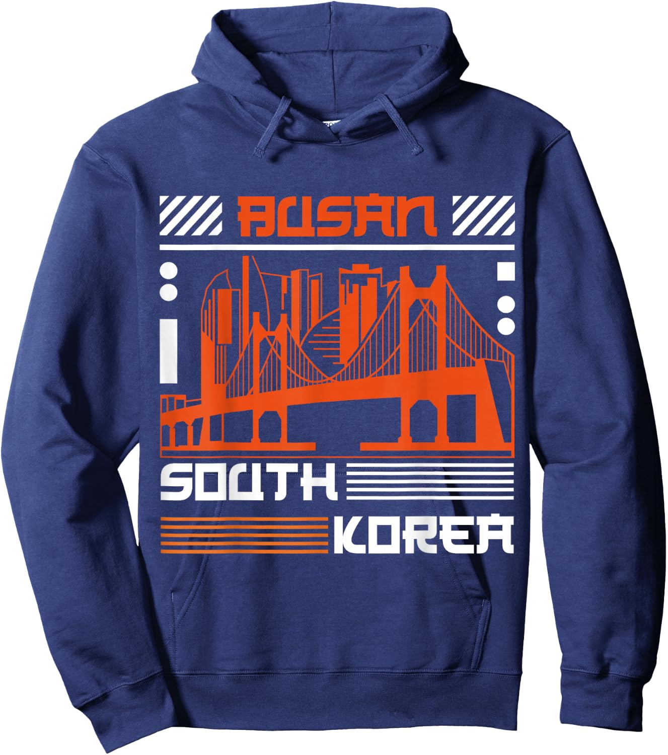 Busan Vacation Holiday South Korea Flag Hoodie - Hoodie | Navy