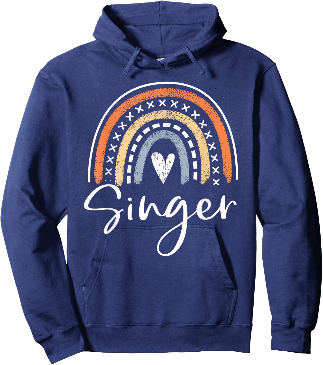 Singer Gifts Funny Rainbow Singing Hoodie - Hoodie | Navy
