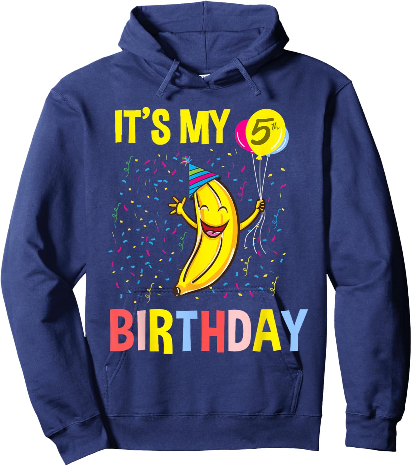 Its My 5th Birthday Banana Hoodie - Hoodie | Navy