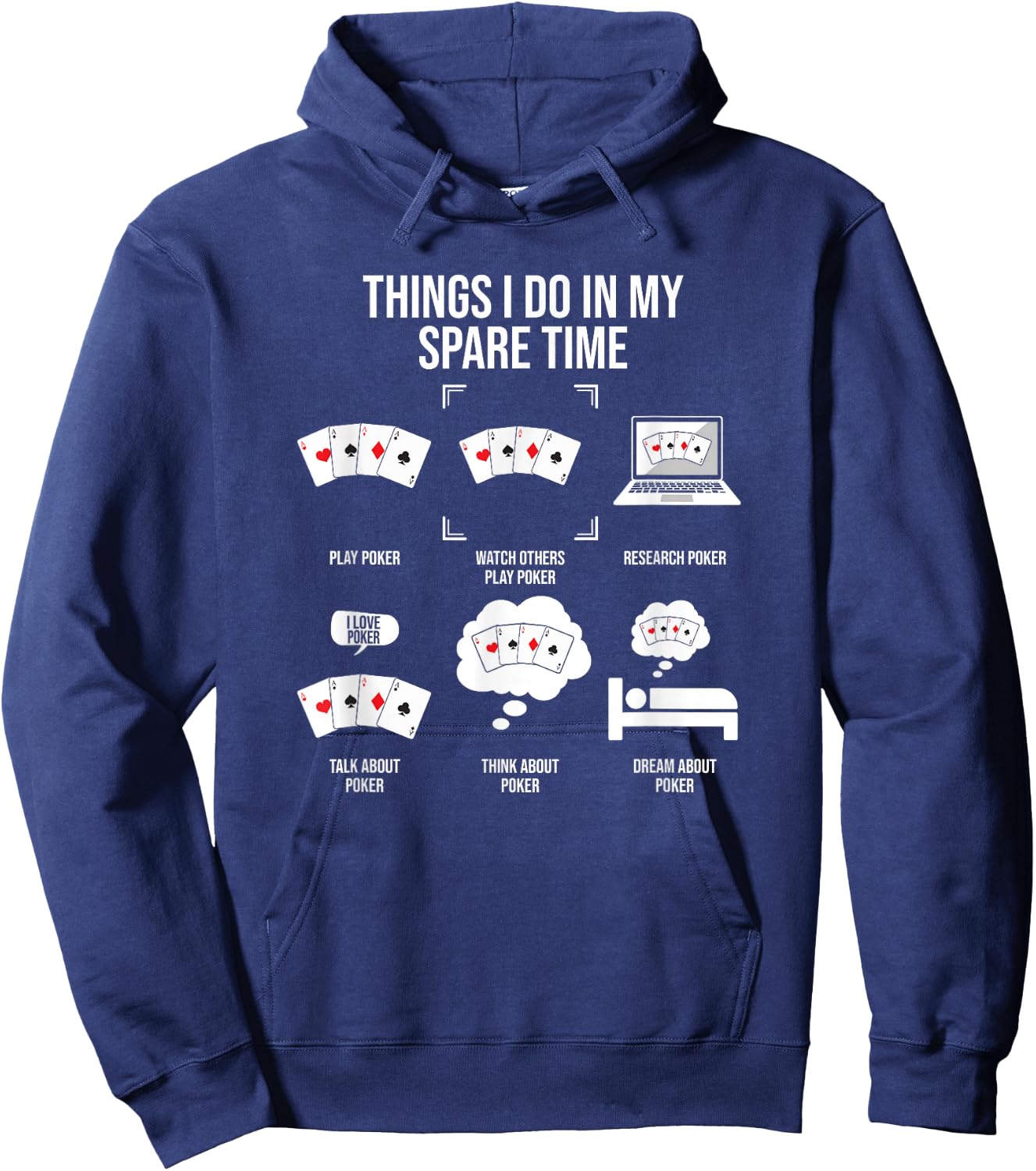 Things I Do in My Spare Time, Poker Player Hoodie - Hoodie | Navy