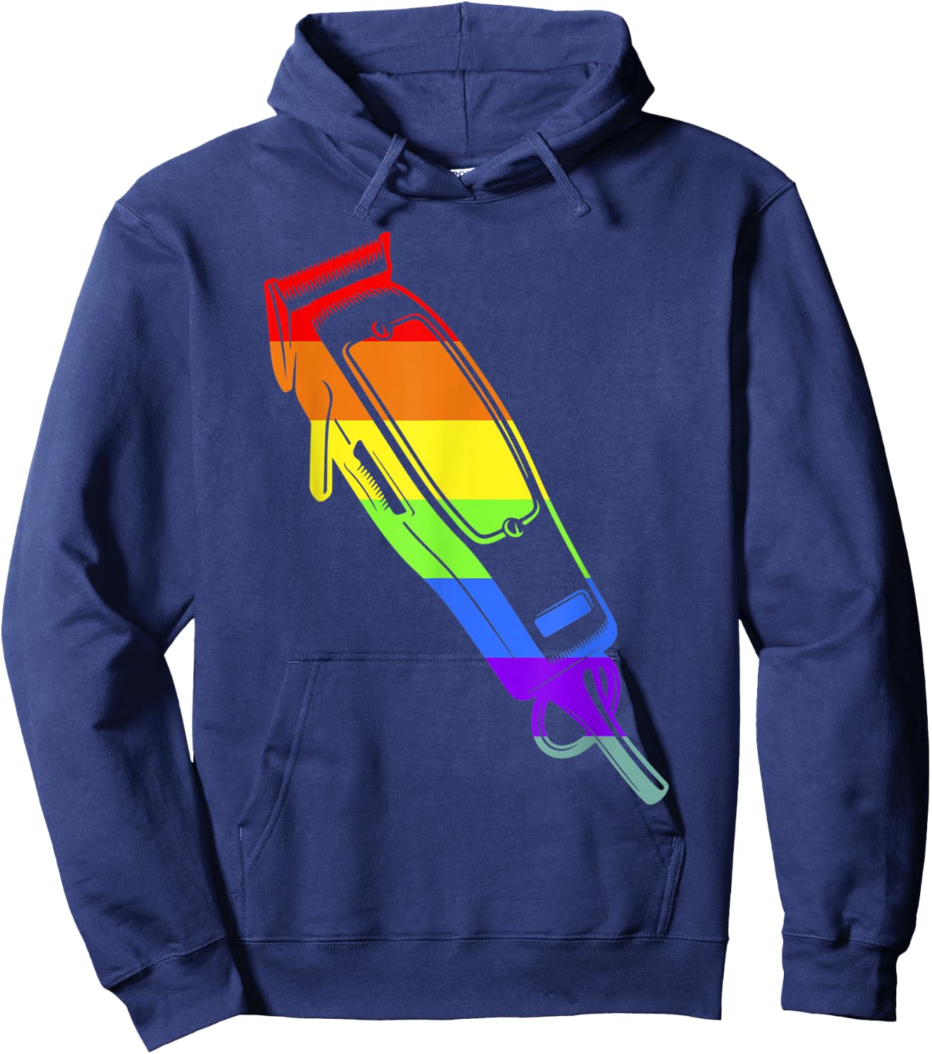 Barber Rainbow Color Hair Clipper Hairstylist Hoodie - Hoodie | Navy