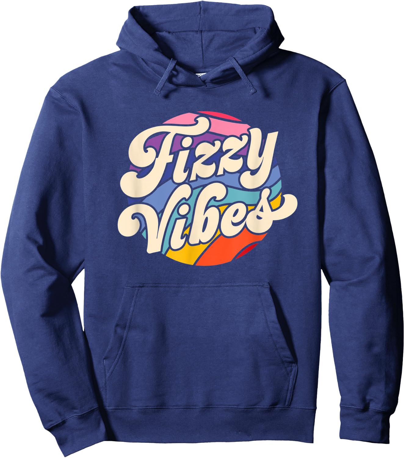Fizzy Vibes - 70s Inspired Boho Hippie Hoodie - Hoodie | Navy