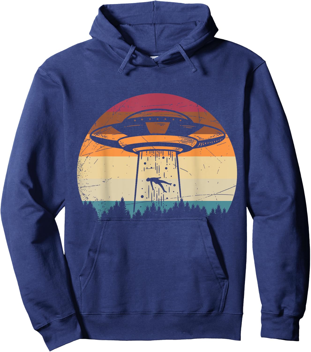 Retro UFO Alien Hoodie - Hoodie | Navy