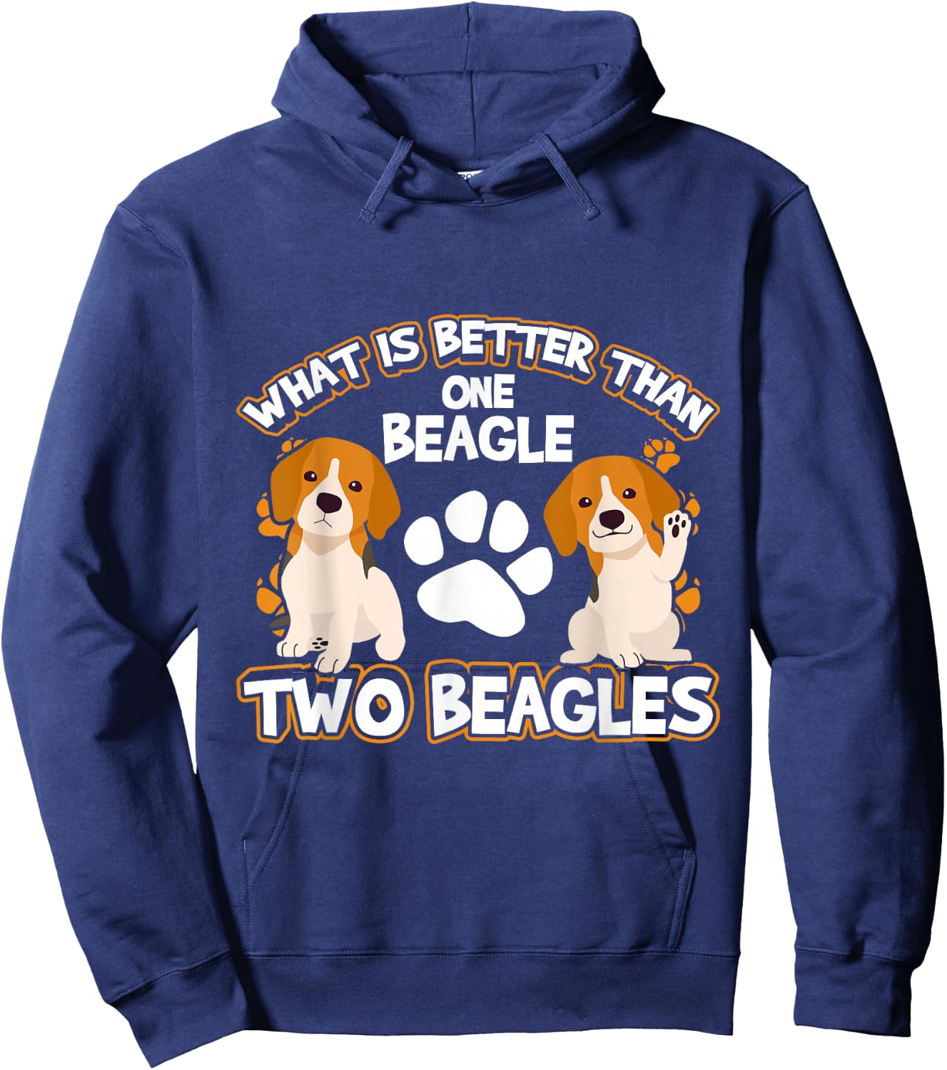 What is better than one beagle two beagles Hoodie - Hoodie | Navy
