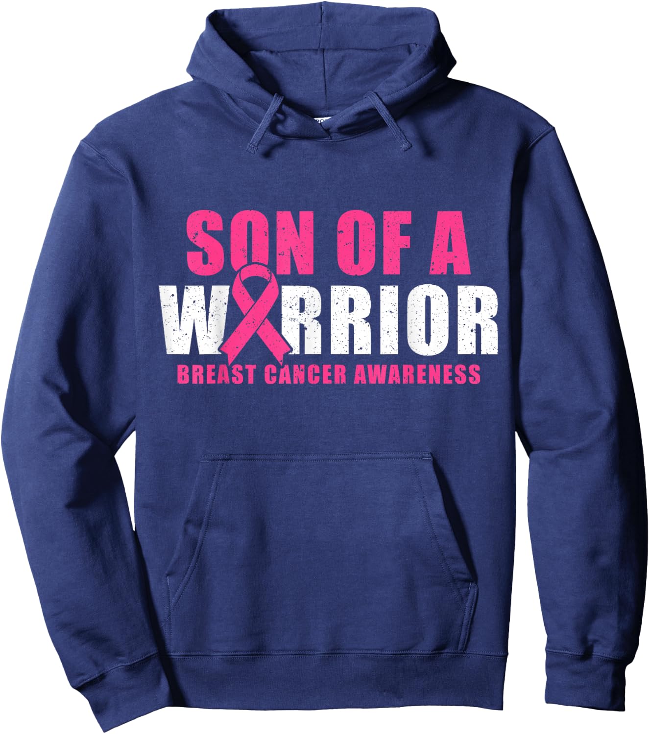 Son Of A Warrior Breast Cancer Awareness Hoodie - Hoodie | Navy