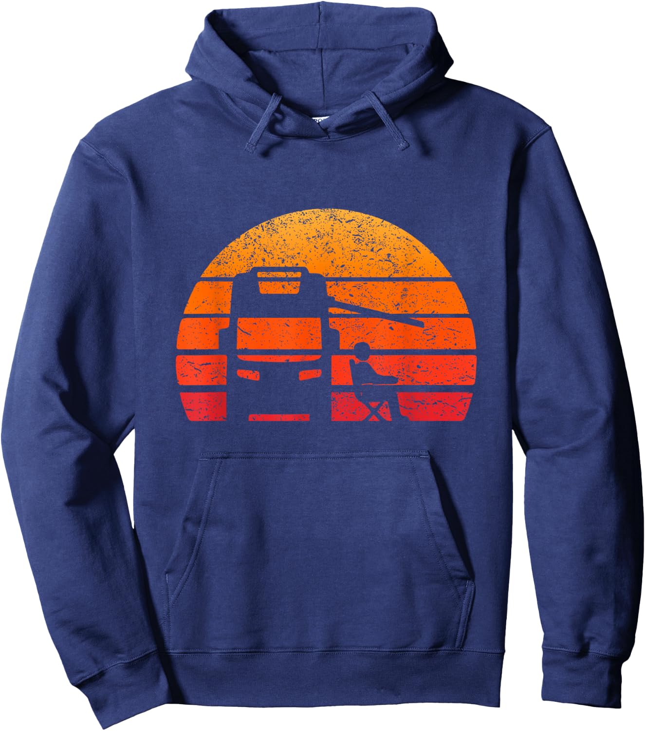 Retro Sunset RV Camper Outfit Vintage Motorhome Hoodie - Hoodie | Navy