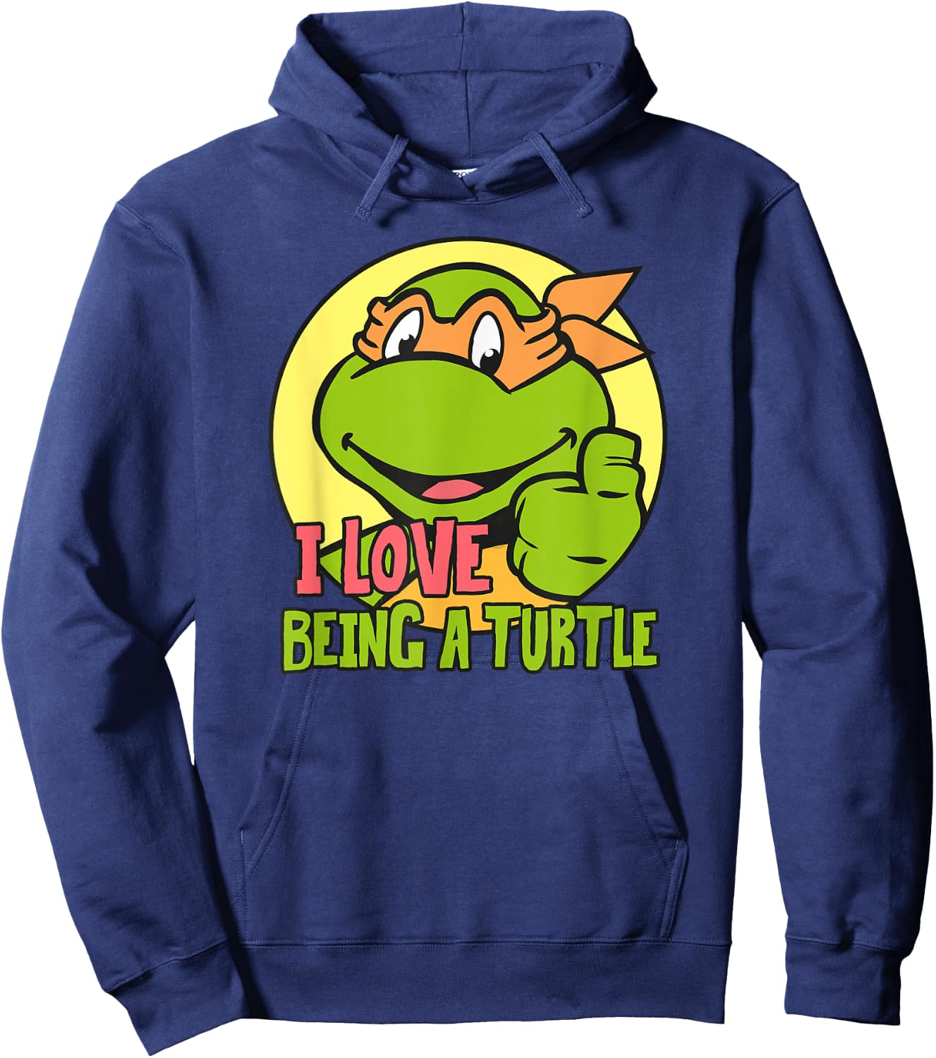 Michelangelo - I Love Being a Turtle Hoodie - Hoodie | Navy