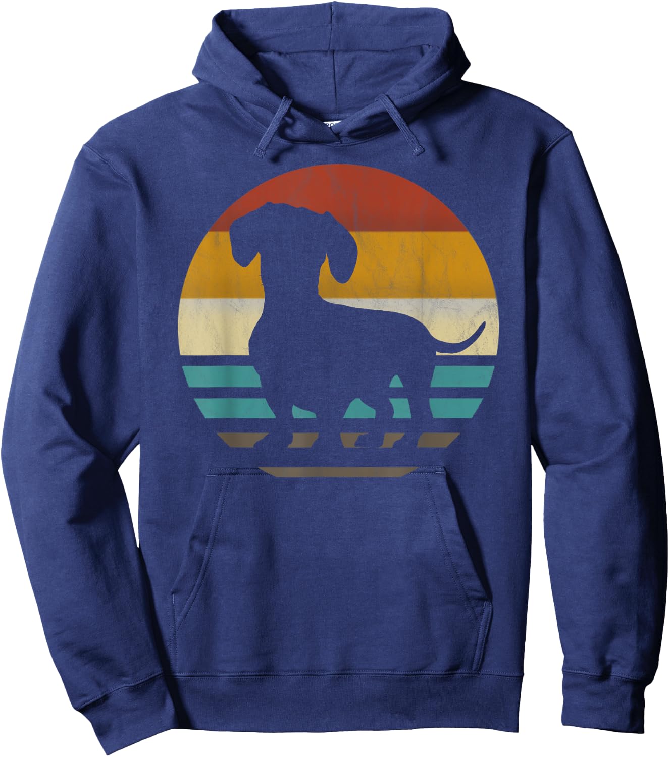 Dachshund Dachshund Silhouette Dog retro Gift Hoodie - Hoodie | Navy