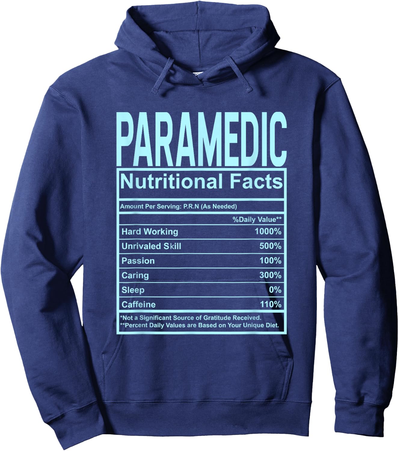 Funny Nutrition Facts Paramedic Hoodie - Hoodie | Navy