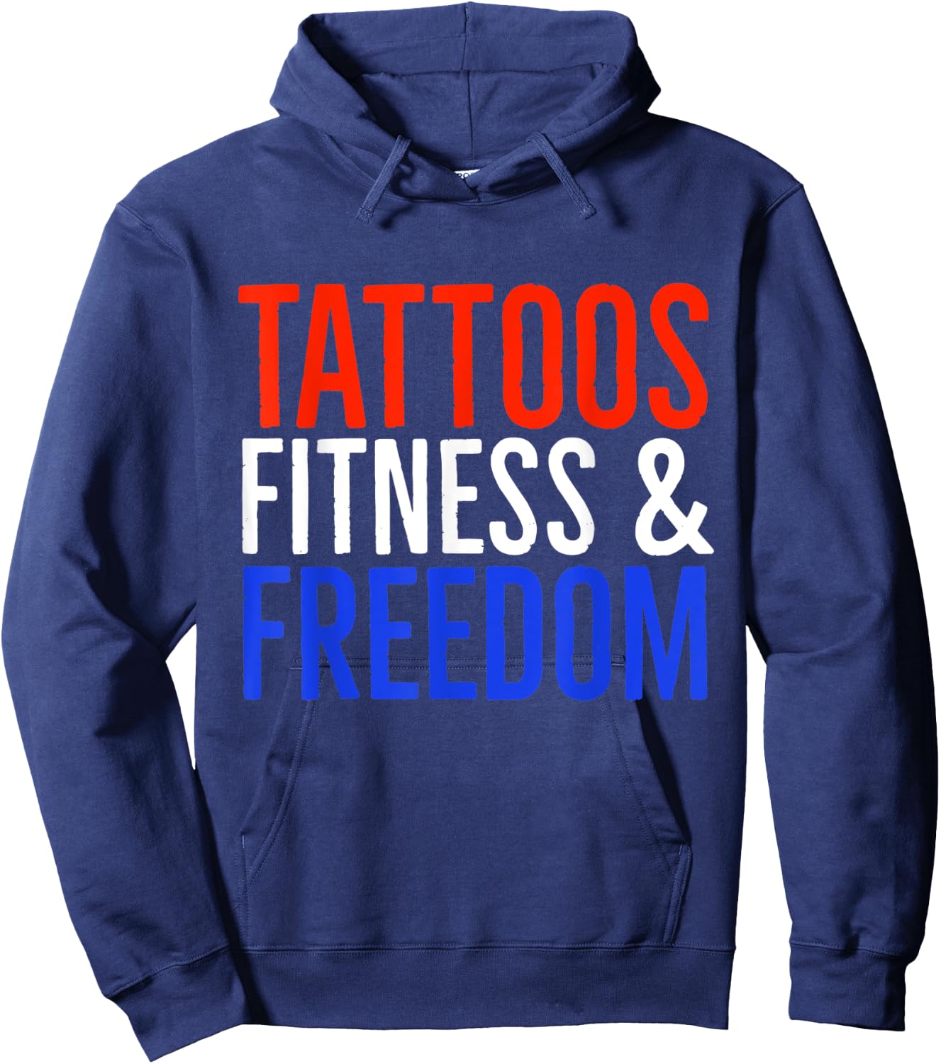 Tattoos Fitness And Freedom Hoodie - Hoodie | Navy