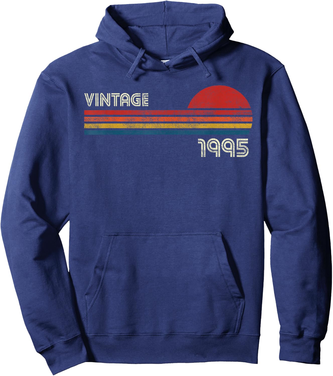 Vintage 1995 Chest Stripe 27 Birthday Hoodie - Hoodie | Navy