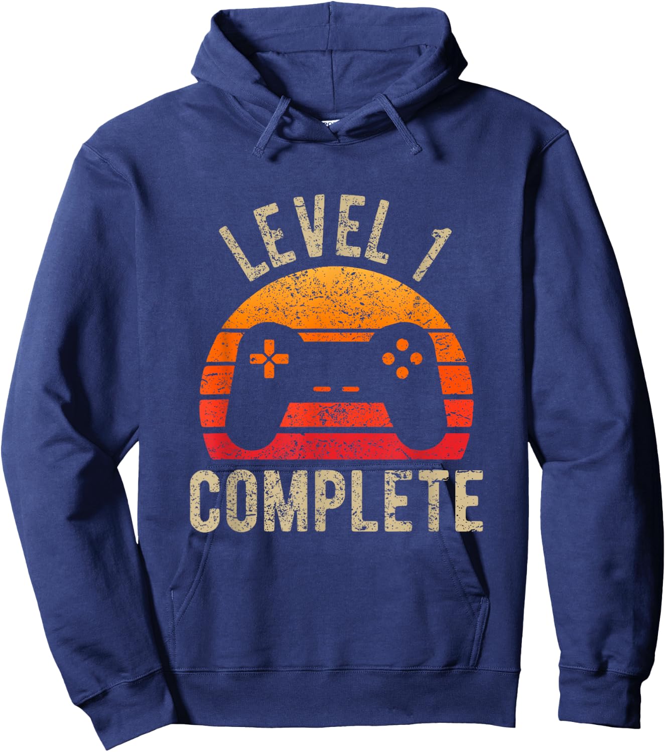 Level 1 Complete Vintage Retro 1st Wedding Hoodie - Hoodie | Navy