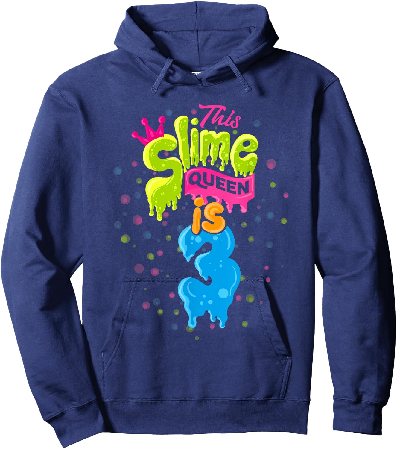 Slime Queen 3rd Birthday Slime Shirt 3 Hoodie - Hoodie | Navy