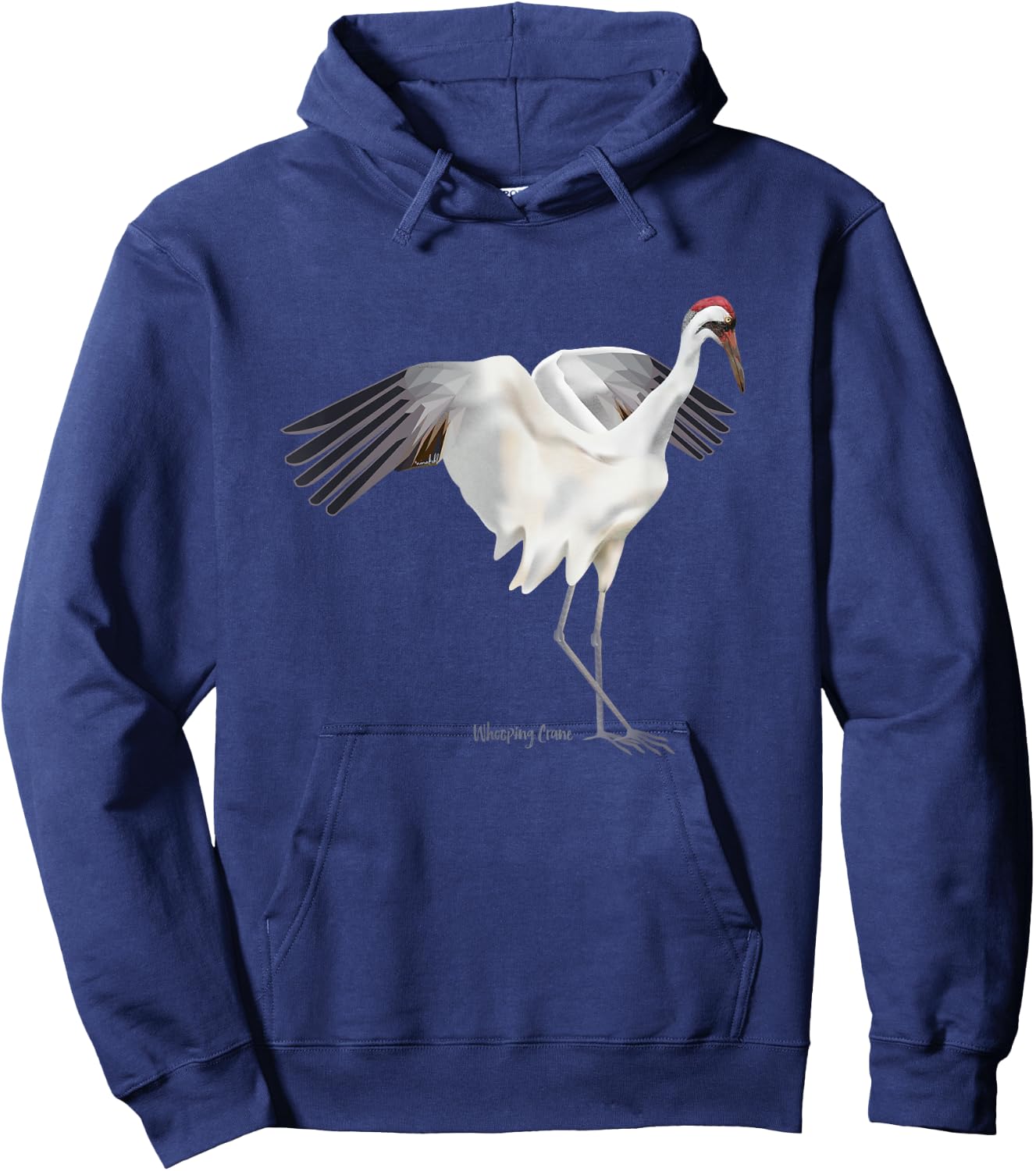 Whooping Crane Graphic Wildlife Bird Watching Hoodie - Hoodie | Navy
