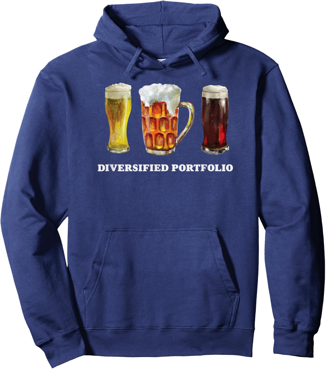Diversified Portfolio Beer Mug Funny Beer Shirt Hoodie - Hoodie | Navy
