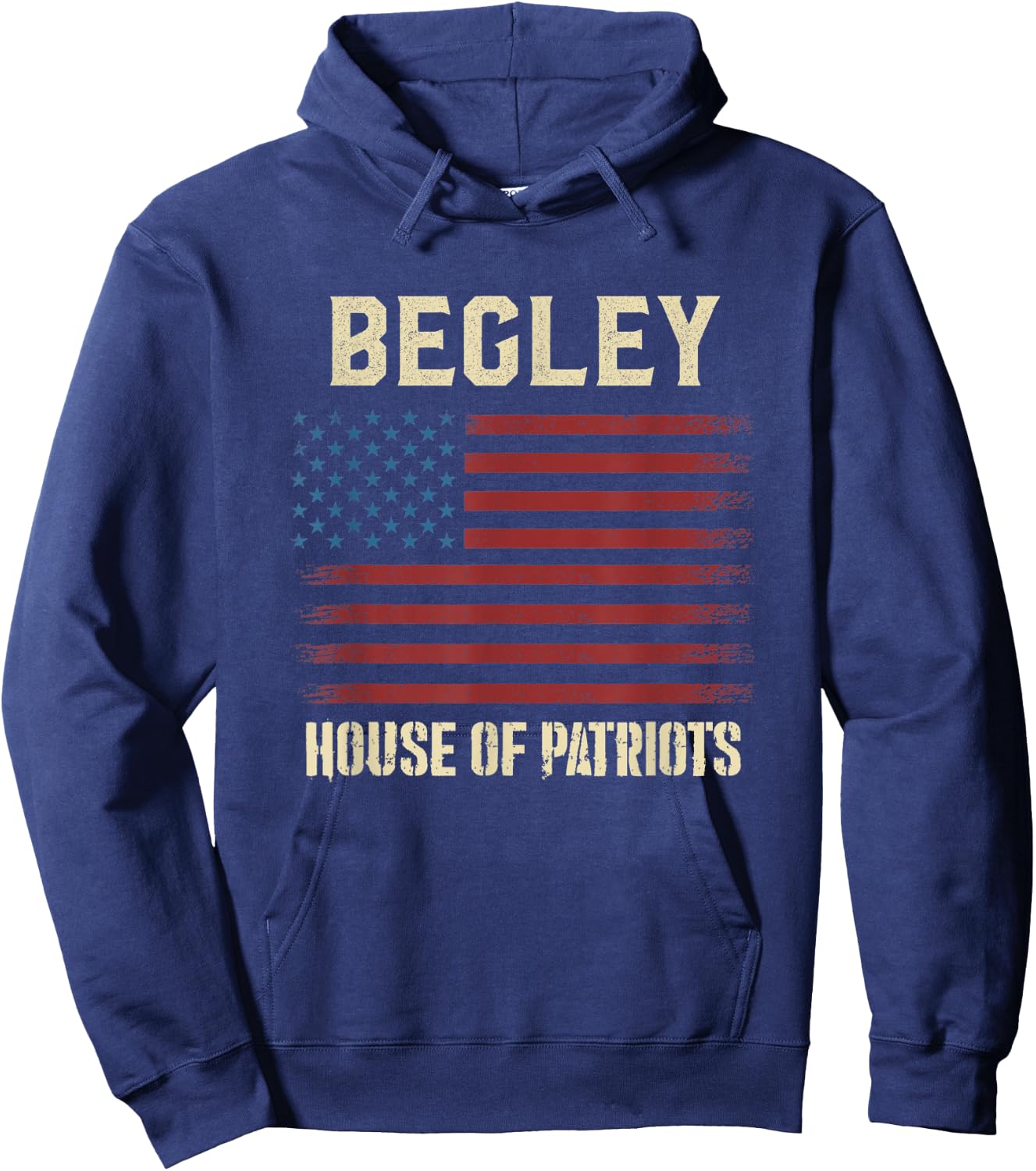 BEGLEY Last Name Surname American Flag Family Hoodie - Hoodie | Navy