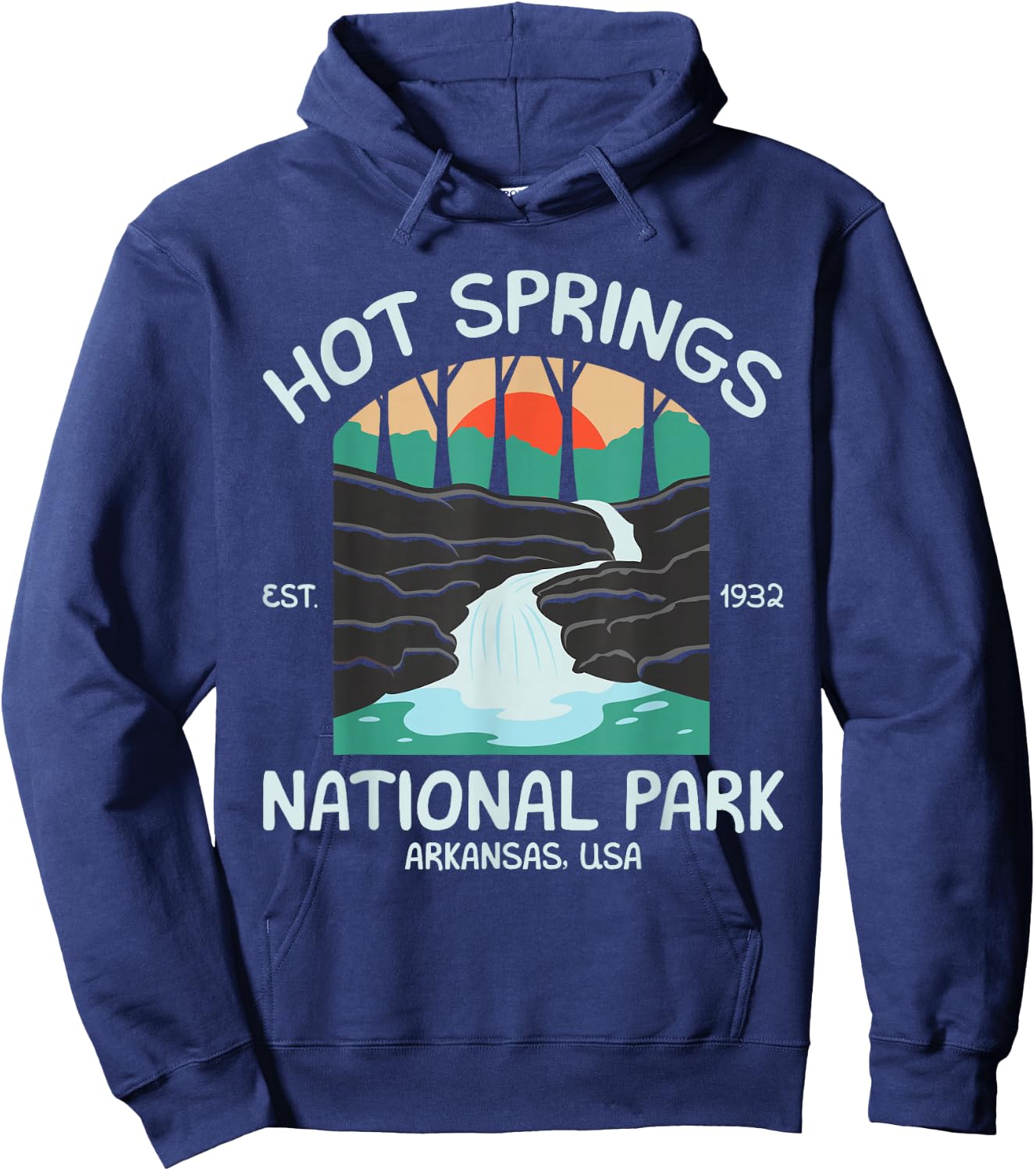 Hot Springs US National Park Arkansas Gift Hoodie - Hoodie | Navy