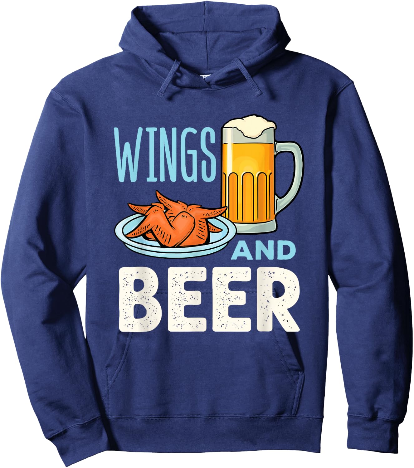 Wings and Beer Hoodie - Hoodie | Navy