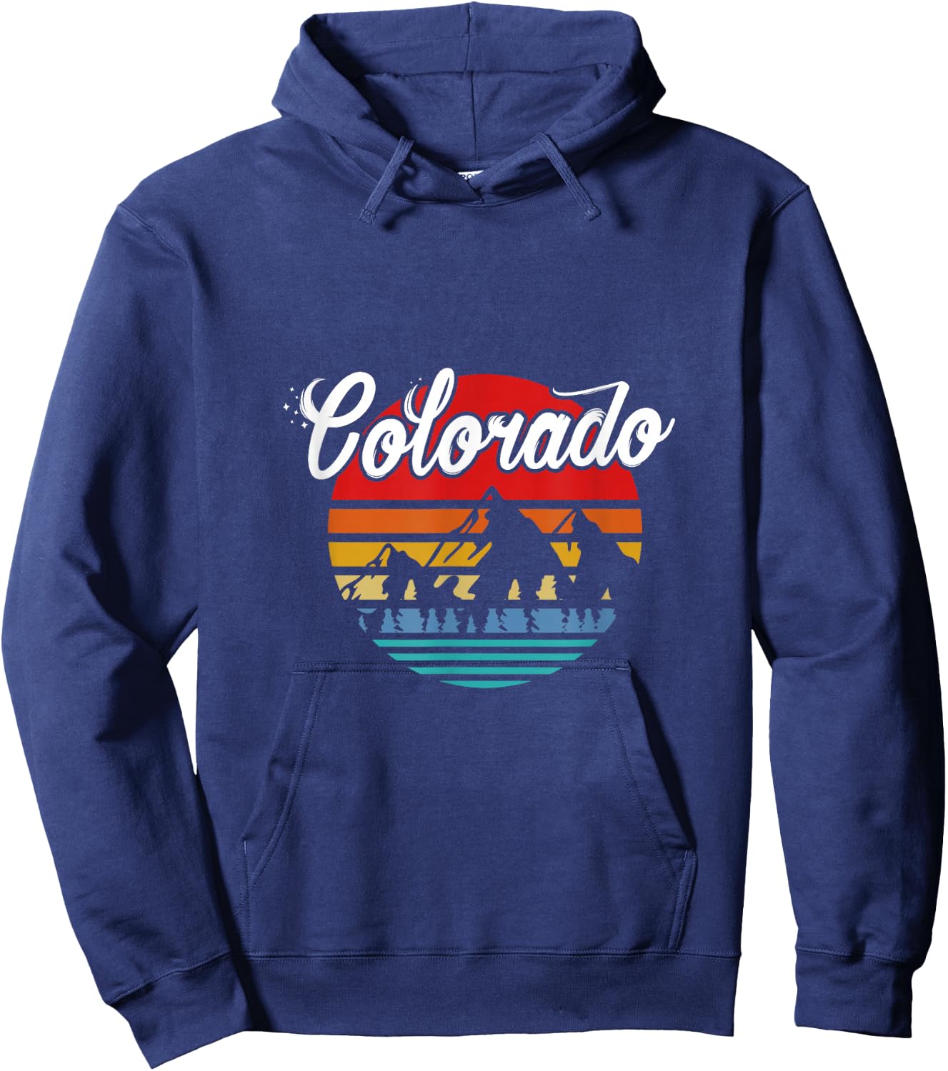Colorado State Mountain Outdoor Vacation Retro Hoodie - Hoodie | Navy
