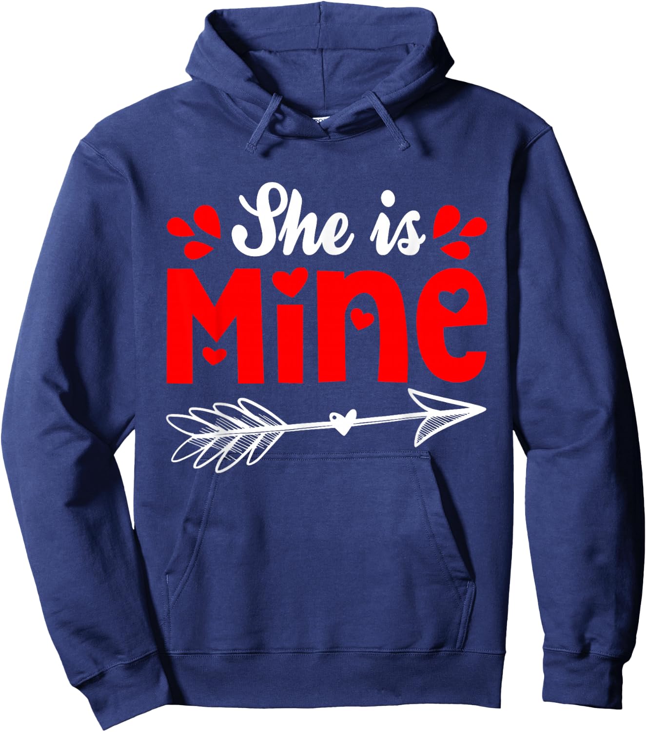 She Is Mine Matching Couple Valentine's Day Her Hoodie - Hoodie | Navy