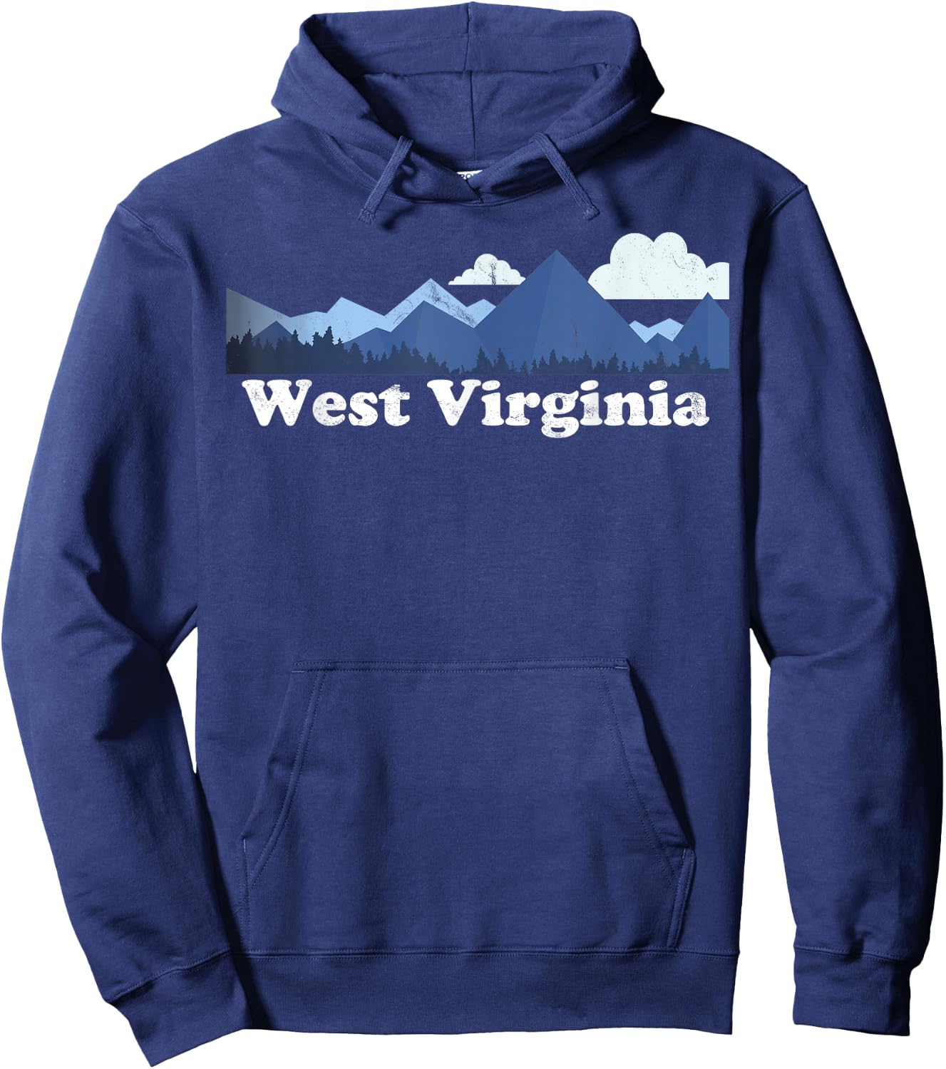 Cute West Virginia Allegheny Mountains WV Retro Hoodie - Hoodie | Navy