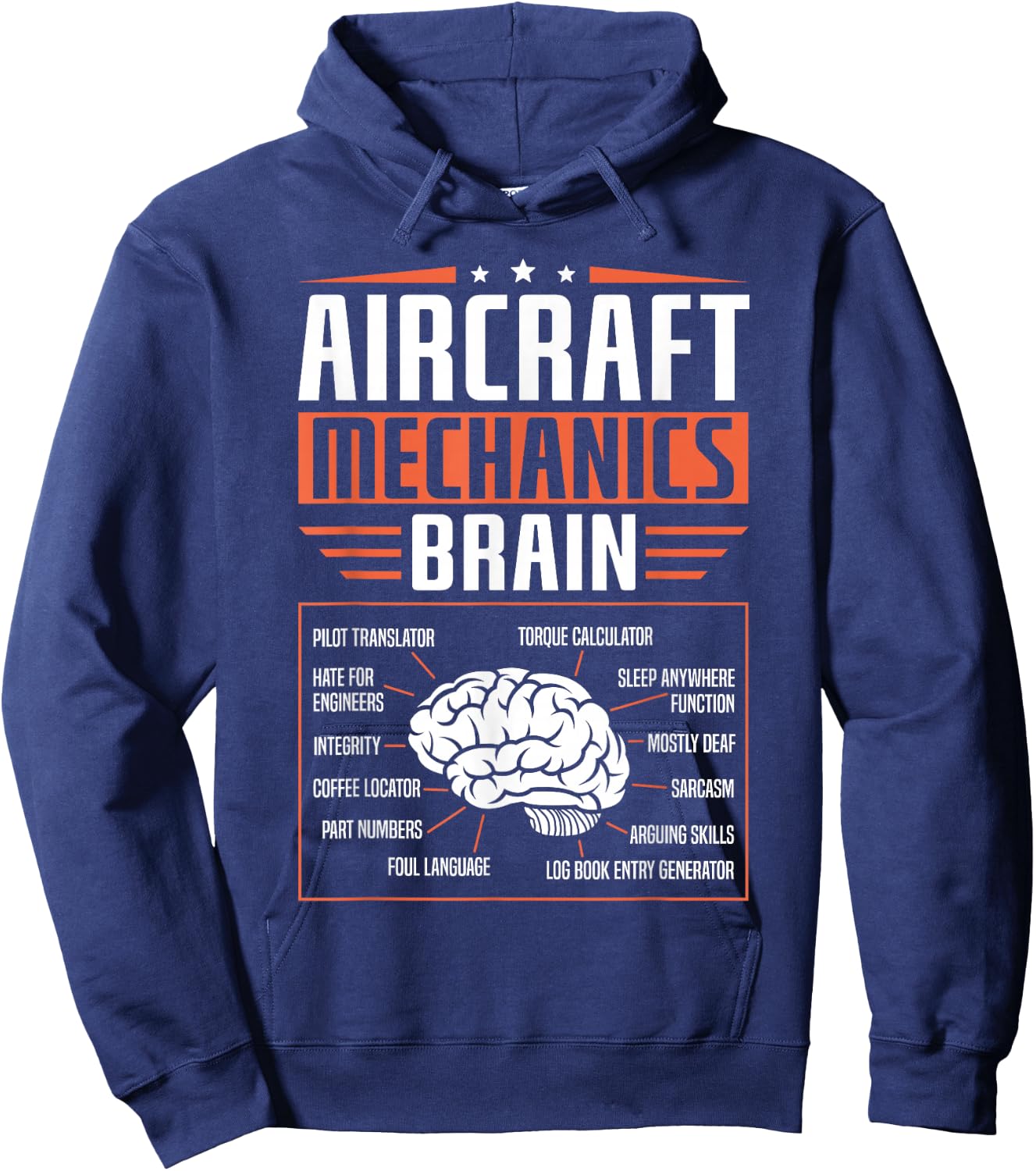 Aircraft Mechanics Brain Mechanic Hoodie - Hoodie | Navy