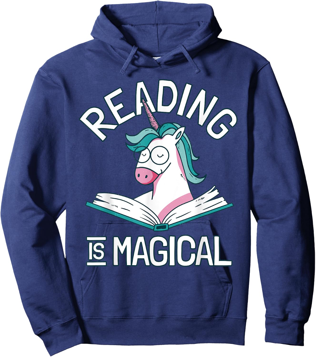 Unicorn Reading Is Magical - Booklover Hoodie - Hoodie | Navy