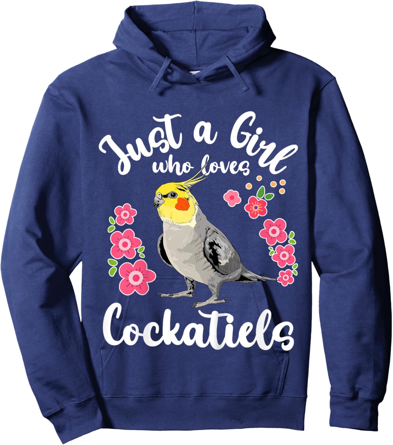 Kids Cockatiel Just a Girl Who Loves Cockatiels Hoodie - Hoodie | Navy