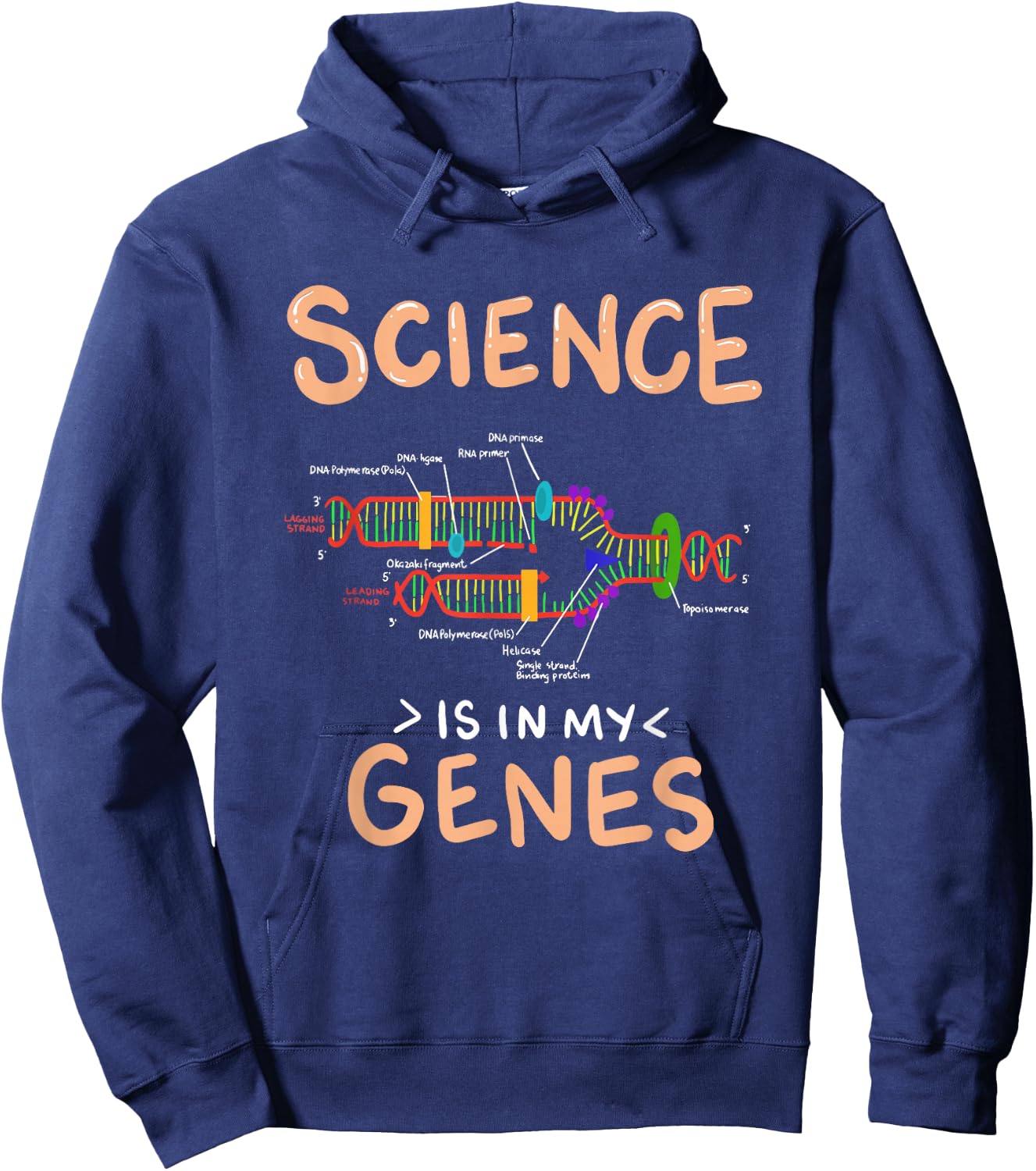 Science Is In My Genes Funny Genetics Hoodie - Hoodie | Navy